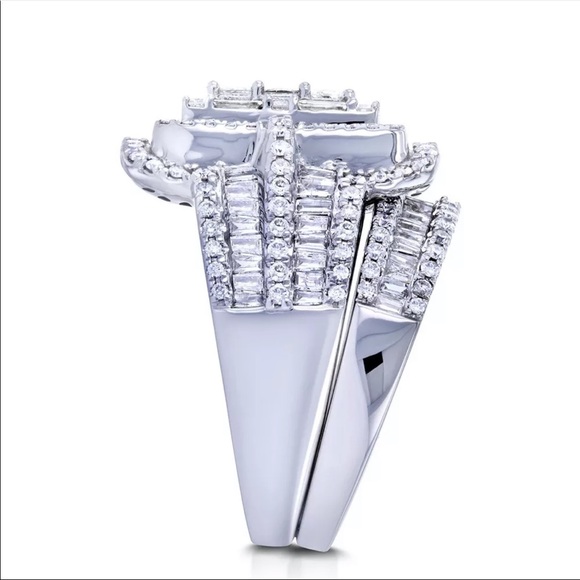 New Luxury 925 Silver Diamond 2 pc Set Ring 💍 - Picture 6 of 6